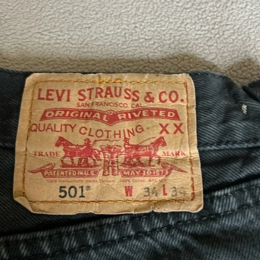 Vintage Levis 501 Cargo Double XX Straight Button Fly Jeans Mens Sz 33 x 33